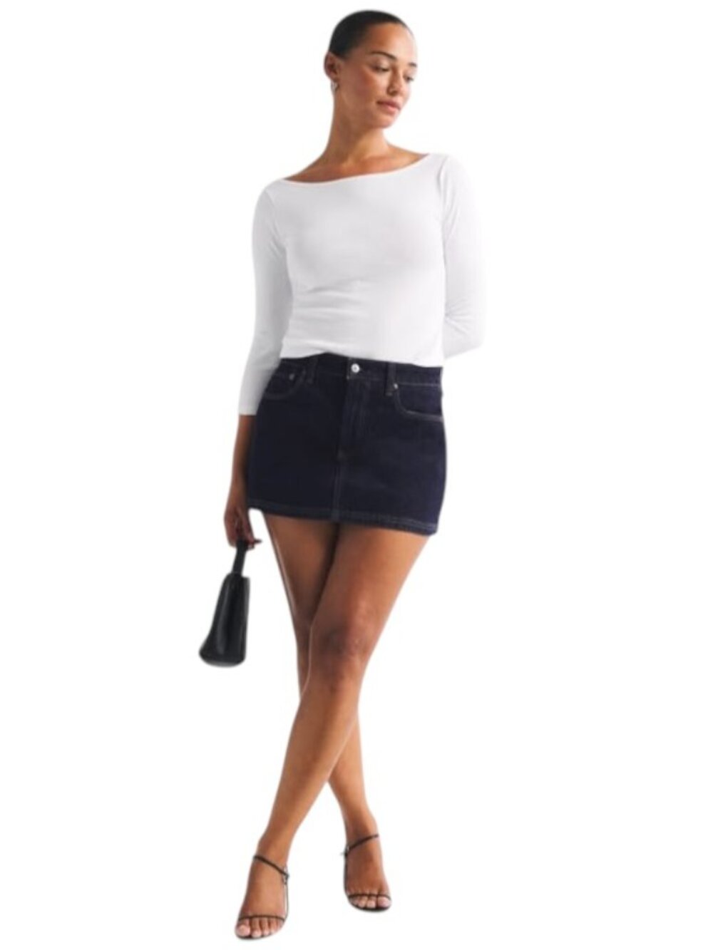 Abercrombie & Fitch Curve Love Mid Rise Denim Mini Skirt Size 29
